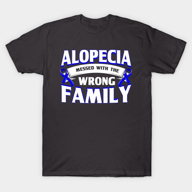 Survivor Blue Ribbon Alopecia gift T-Shirt by Toeffishirts